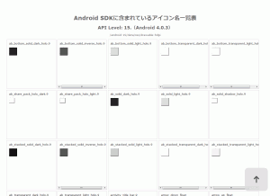 Android SDK アイコン名一覧表　通常時